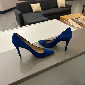 Nine West Blue Suede Heels-sold at Nordstrom-8 1/2 M